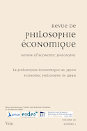 Revue de philosophie économique, v. 20, no 01